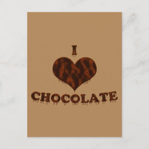 Cartão Postal Eu Adoro Chocolate