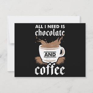 Cartão Postal Eu Adoro Chocolate E Café