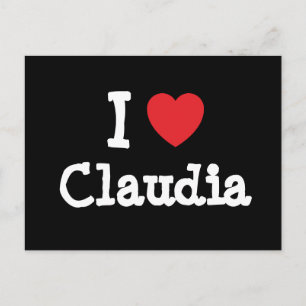 Cartão Postal Eu adoro Claudia Heart T-Shirt