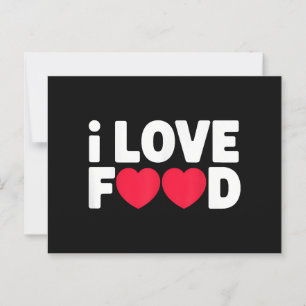 Cartão Postal Eu adoro Comida Engraçado Presente de Foodie para