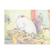 Eu adoro costurar coelhinha de urso polar