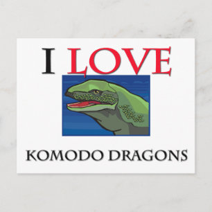 Cartão Postal Eu Adoro Dragões Komodo