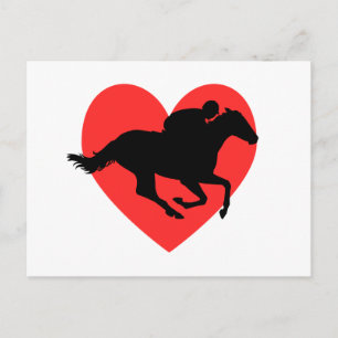 Cartão Postal Eu Adoro Horseracing