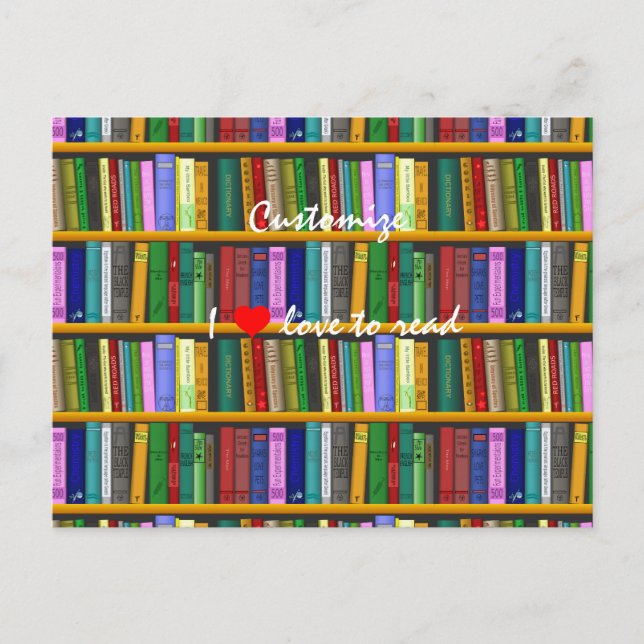 Cartão Postal Eu adoro ler livros Thunder_Cove (Frente)