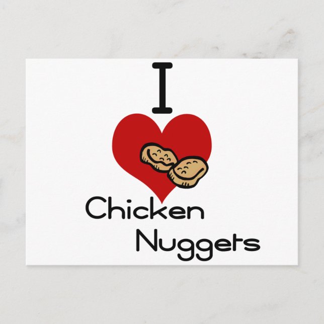 Cartão Postal Eu adoro nuggets de frango (Frente)