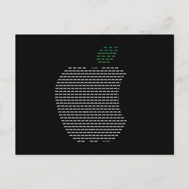 Cartão Postal Eu adoro o Cartaz da Apple (Frente)