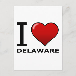 CARTÃO POSTAL EU ADORO O DELAWARE