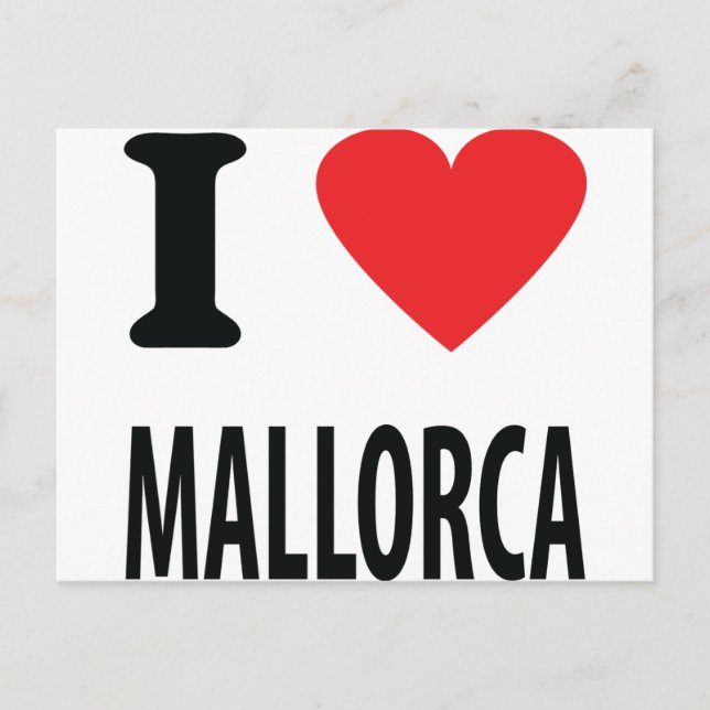 Cartão Postal Eu adoro o ícone da malorca (Frente)