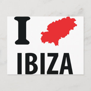 Cartão Postal Eu adoro o ícone de contorno de Ibiza