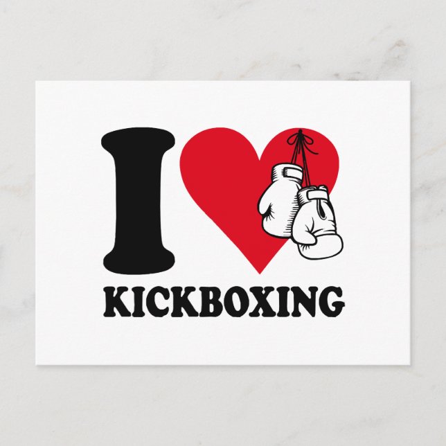 Cartão Postal Eu adoro o kickboxe (Frente)