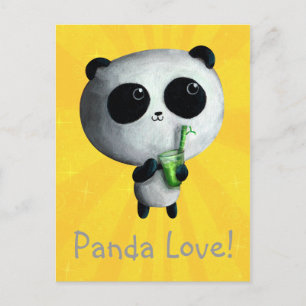 Cartão Postal Eu adoro Pandas Cute