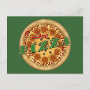 Cartão Postal Eu Adoro Pizza