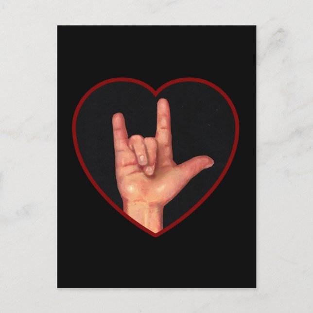 CARTÃO POSTAL EU ADORO QUE VOCÊ ASSINE A LÍNGUA NEGRA (Frente)