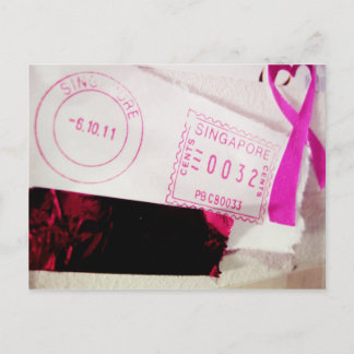 Cartão Postal Eu Adoro Snailmail - De Cingapura Com Amor