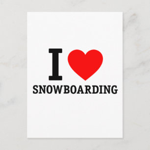 Cartão Postal Eu Adoro Snowboard