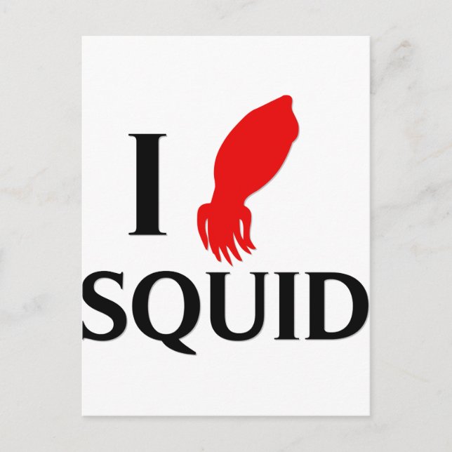 Cartão Postal Eu Adoro Squid (Frente)