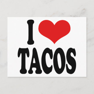 Cartão Postal Eu Adoro Tacos