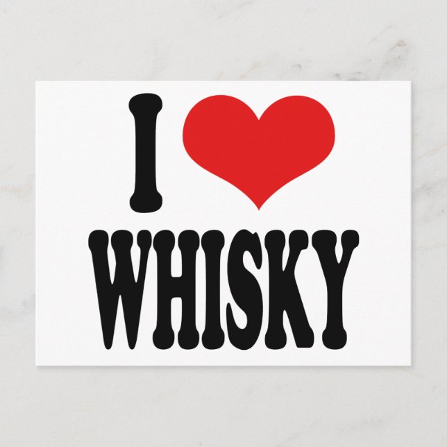 Cartão Postal Eu Adoro Whisky (Frente)