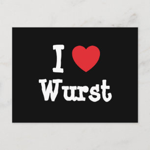 Cartão Postal Eu adoro Wurst Heart T-Shirt