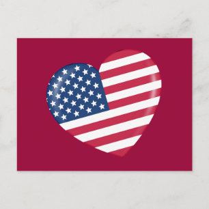 Cartão Postal Eu amo a América - Coração do Patriótico Ameri