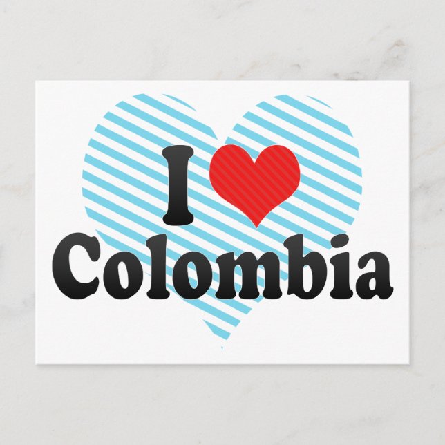 Cartão Postal Eu amo a Colômbia (Frente)