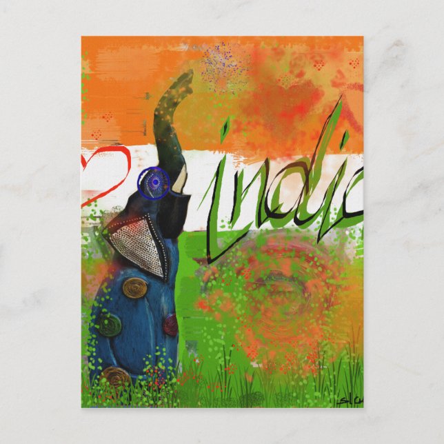 Cartão Postal Eu amo a Índia (Frente)