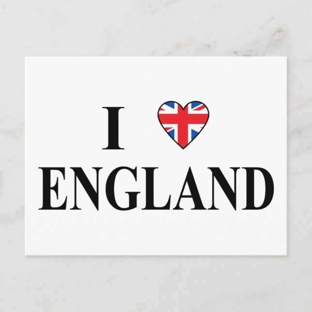 Cartão Postal Eu amo a Inglaterra (Frente)