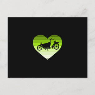 Cartão Postal Eu Amo A Minha Bicicleta De Carga - Coração Retroa