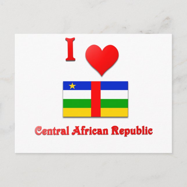 Cartão Postal Eu amo a República Centro-Africana (Frente)