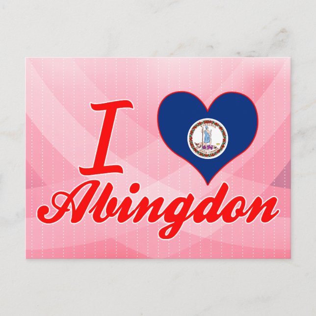 Cartão Postal Eu Amo Abingdon, Virgínia (Frente)
