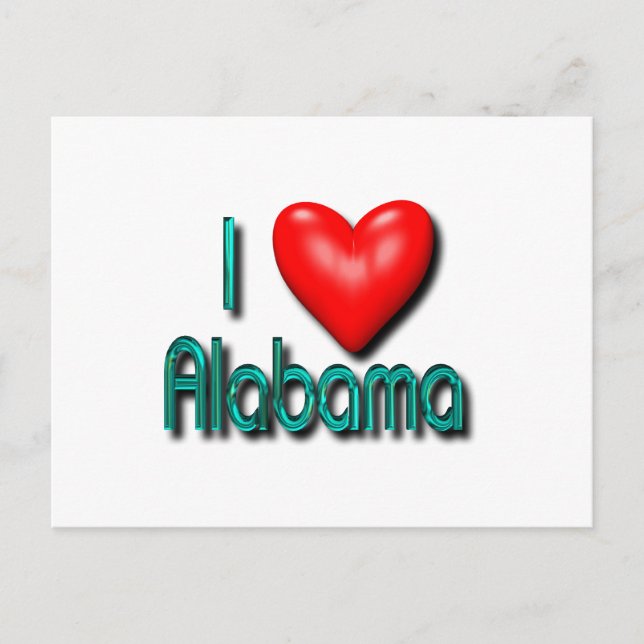 Cartão Postal Eu amo Alabama (Frente)