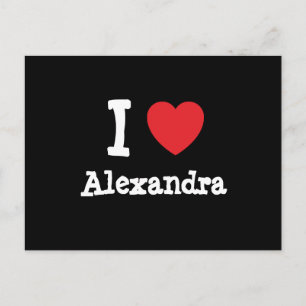 Cartão Postal Eu amo Alexandra Heart T-Shirt