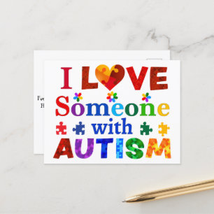 Cartão Postal Eu amo alguém com AUTISM