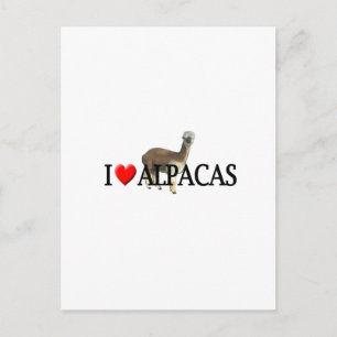 Cartão Postal Eu "amo" alpacas
