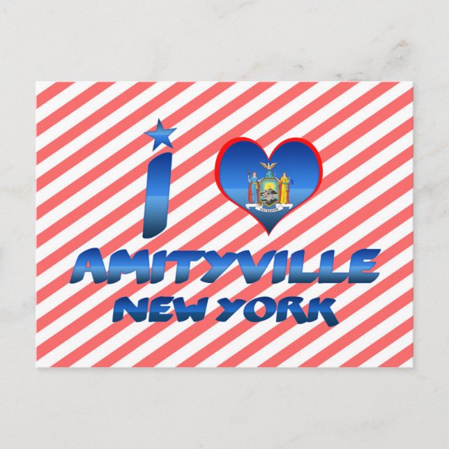Cartão Postal Eu amo Amityville, Nova York (Frente)