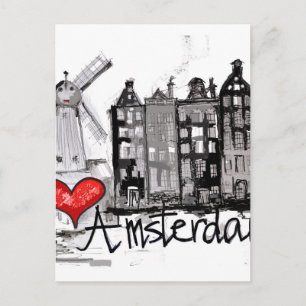 Cartão Postal Eu amo Amsterdã