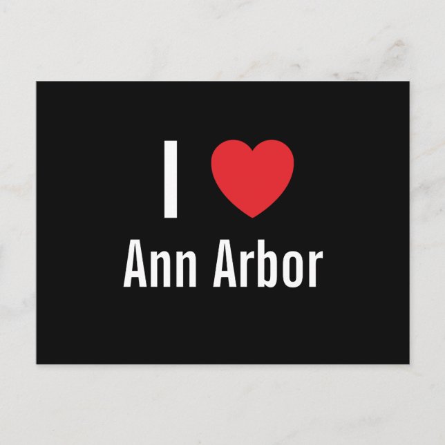 Cartão Postal Eu amo Ann Arbor (Frente)