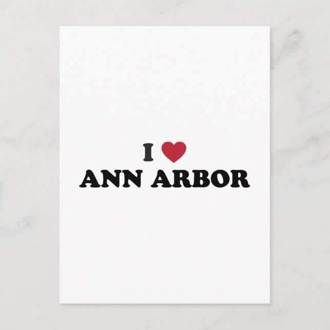 Cartão Postal Eu Amo Ann Arbor Michigan (Frente)