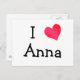 Cartão Postal Eu Amo Anna (Frente/Verso)