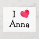 Cartão Postal Eu Amo Anna (Frente)