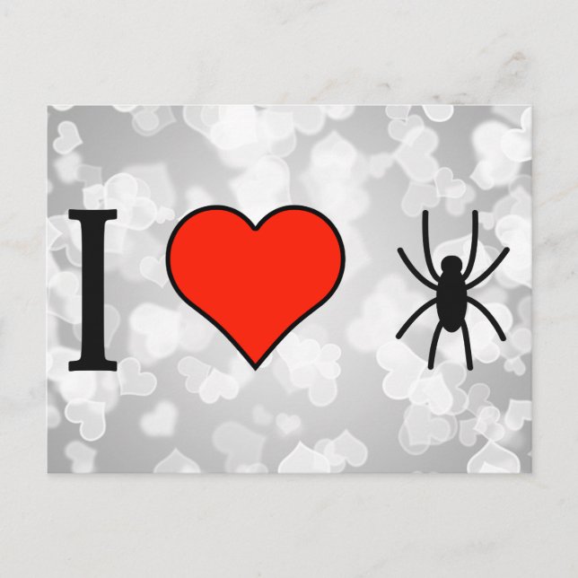 Cartão Postal Eu Amo Aranhas Pretas (Frente)