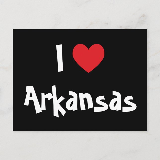 Cartão Postal Eu amo Arkansas (Frente)