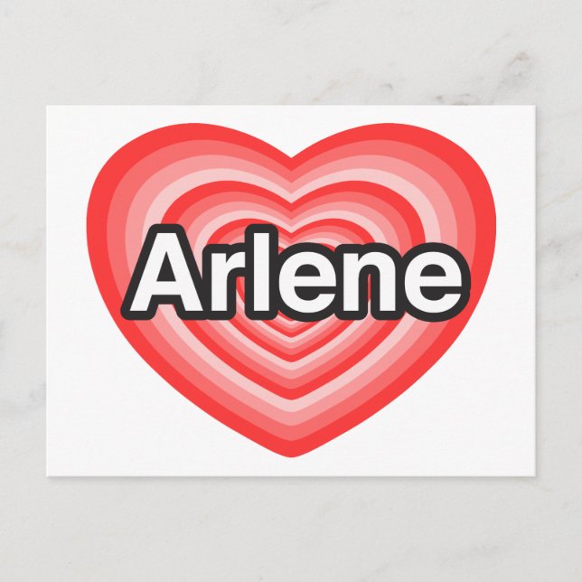Cartão Postal Eu amo Arlene. Eu te amo, Arlene. Coração (Frente)