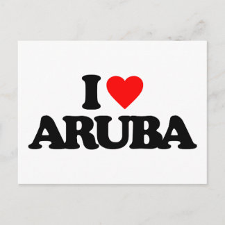 CARTÃO POSTAL EU AMO ARUBA