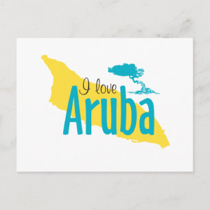 Cartão Postal Eu Amo Aruba