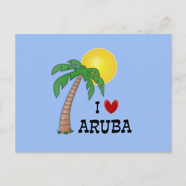 Cartão Postal Eu Amo Aruba (Frente)