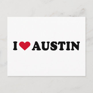 CARTÃO POSTAL EU AMO AUSTIN / EU CORAREI AUSTIN