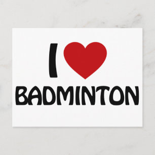 Cartão Postal Eu amo Badminton