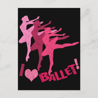 Cartão Postal Eu amo Ballet