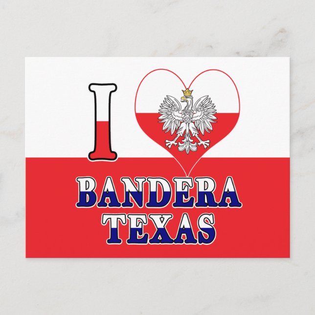 Cartão Postal Eu Amo Bandera Texas (Frente)